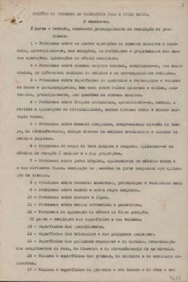 Programa de Matemática para o Curso Médio