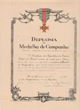 Diploma da Medalha de Campanha