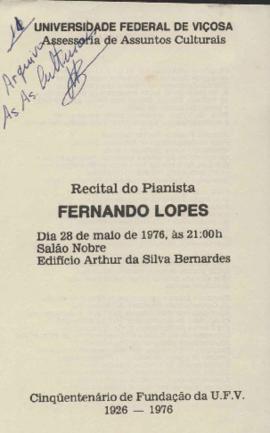 Programação do Recital do Pianista Fernando Lopes