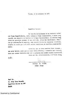 Preocupação sobre o destino do Coluni - 1971
