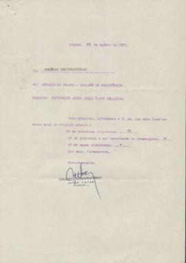 Informações sobre vagas para bolsistas - 1977