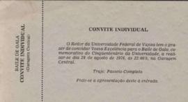 Convite individual para o Baile de Gala