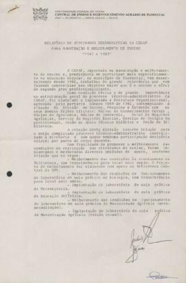 Relatório da Cedaf (1982 e 1983)