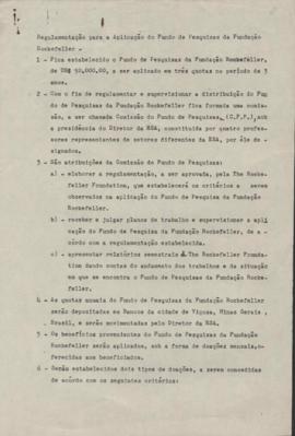 Regulamentação do fundo de pesquisa