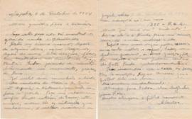Carta de Clower enviada a sua família