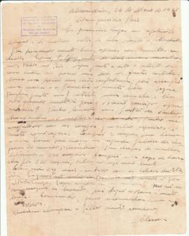 Carta de Clower enviada a sua mãe