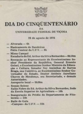 Programação do Dia do Cinquentenário